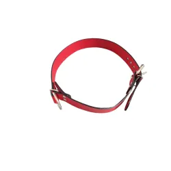 Skórzana obroża zaciskowa z Twoim napisem - czerwona