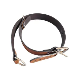 Skórzana obroża zaciskowa z Twoim napisem - brązowa