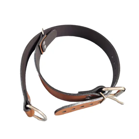 Skórzana obroża zaciskowa z Twoim napisem - brązowa