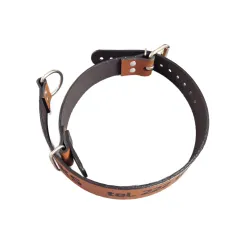 Skórzana obroża zaciskowa z Twoim napisem - brązowa