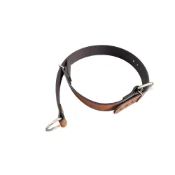 Skórzana obroża zaciskowa z Twoim napisem - brązowa